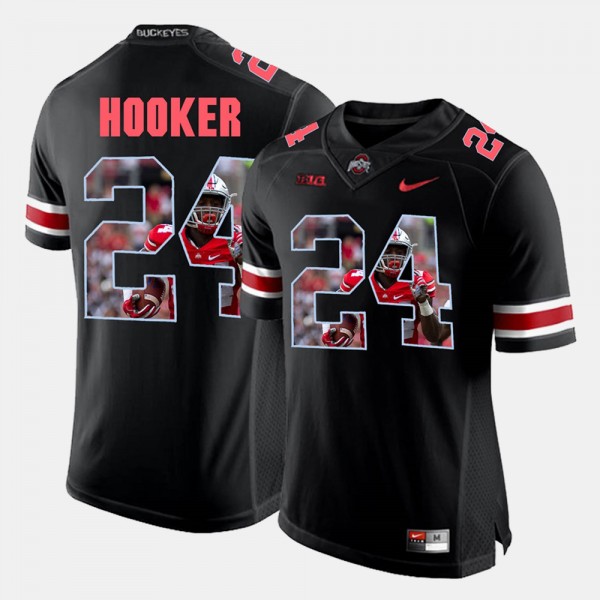 Ohio State Buckeyes Malik Hooker Men's #24 Black Pictorial Fashion College Football Jersey 2404AQMT2